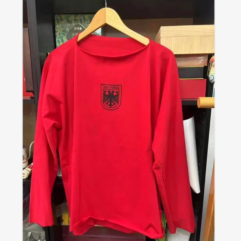 

Серая футболка Kanye West с длинными рукавами High-Street, винтажный топ большого размера для мужчин и женщин, классическая футболка премиум-качества YZY с буквенным принтом