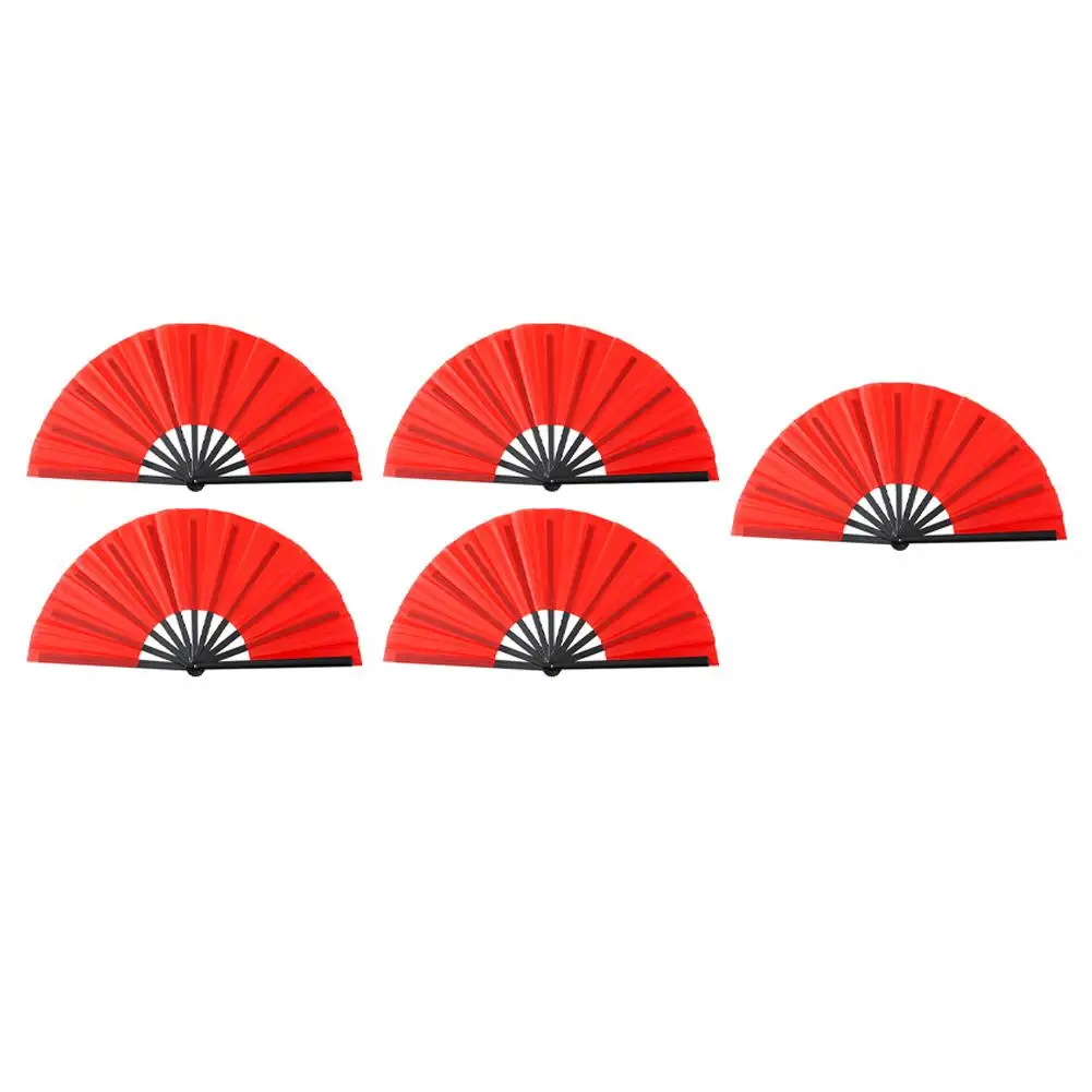 5Pcs Large Clap Fans For Line Dancing Large Chinese Folding Hand Fans For Men/Women Festival Dance Performance Decorations