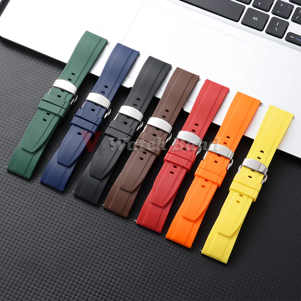 18mm 20mm 22mm 24mm Silicone Watch Bands for Omega for Seiko Quick Release Rubber Watch Strap for Tissot for Citizen Bracelet