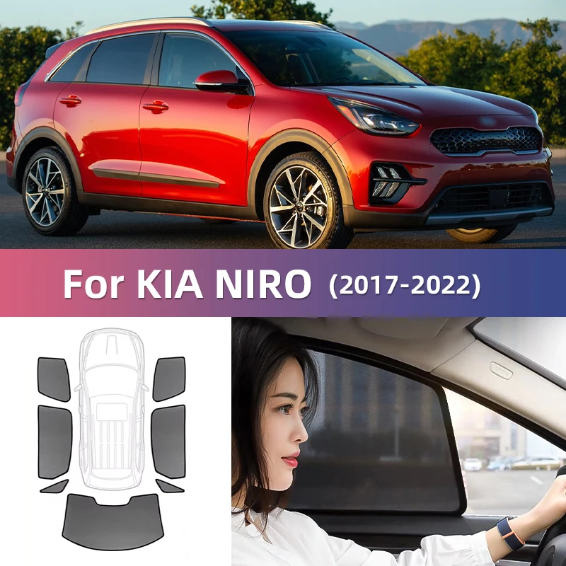 

Магнитный автомобильный солнцезащитный козырек для KIA NIRO 2017-2022, занавеска на переднее ветровое стекло, заднее боковое детское окно, солнцезащитный козырек