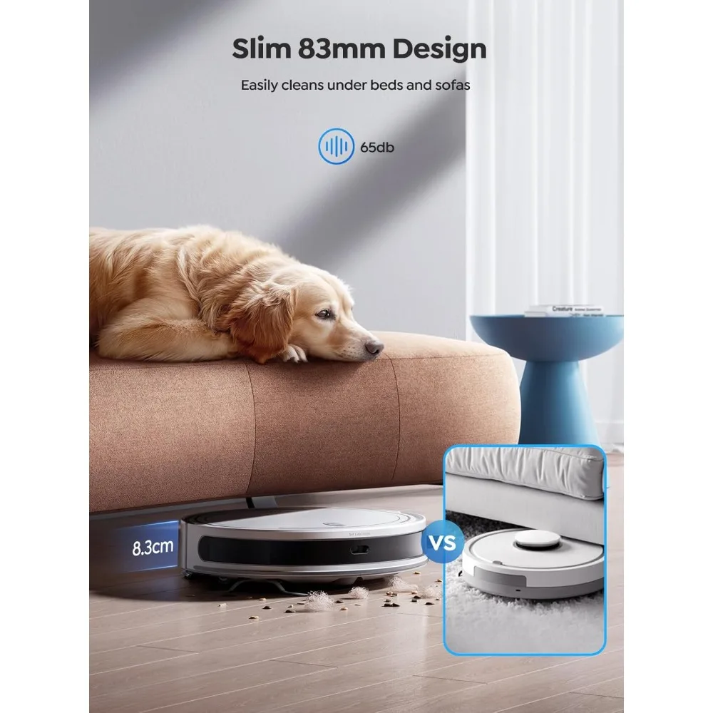 Robot Vacuum, 5000Pa Robot Vacuum and Mop, Smart Navigation, Ultra Slim Robot Vacuum Cleaner Self-Charging, Wi-Fi/App/Alexa Con