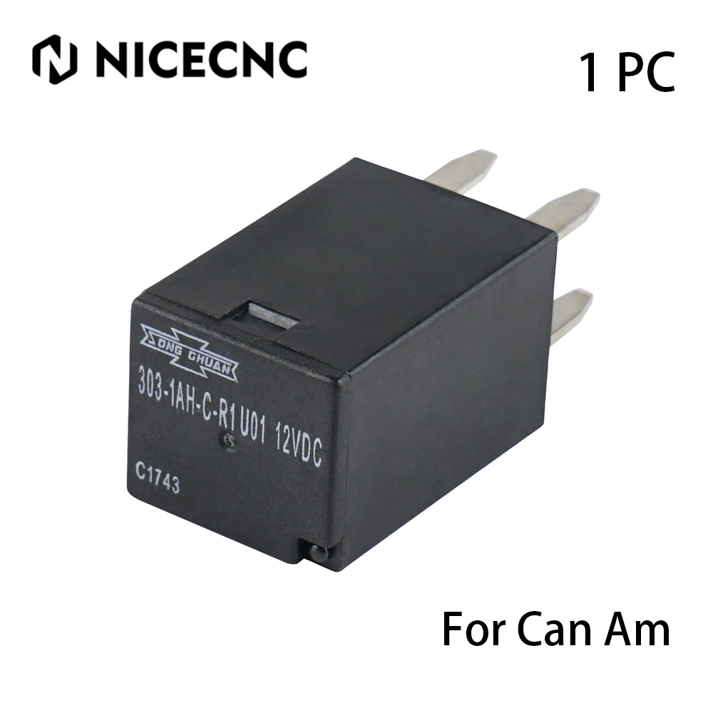 NICECNC For Can Am Maverick ATV Electric Relay Black For Can Am Defender Outlander Renegade Commander DS450 Replace 710001778