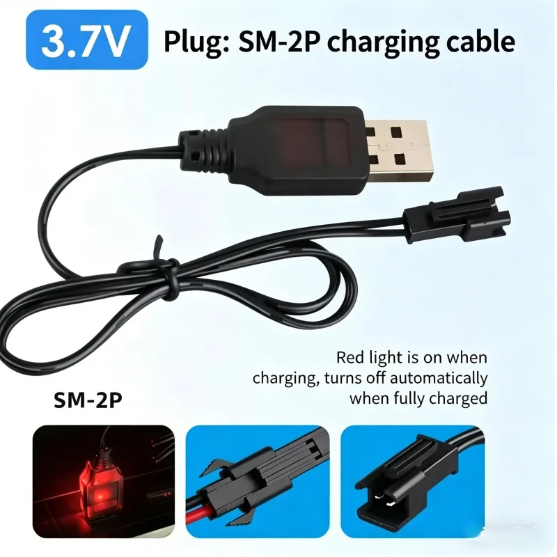 

3.7V SM-2P USB Charging Cable For RC Car Drone Toy Lithium Battery Smart Charger Cord with Protection