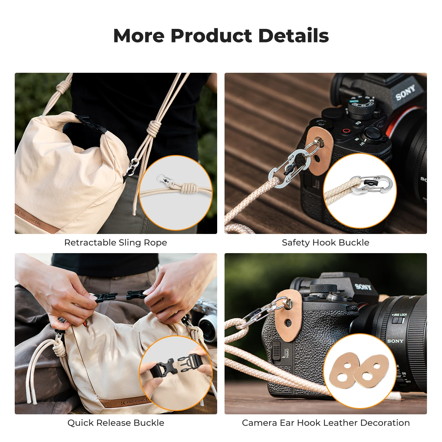 K&F Concept Sling Bag 5L Cloud Bag Shoulder Versatile Liner Camera Bag Handbag Camera Strap Polyester Fabric — zdjęcie 7