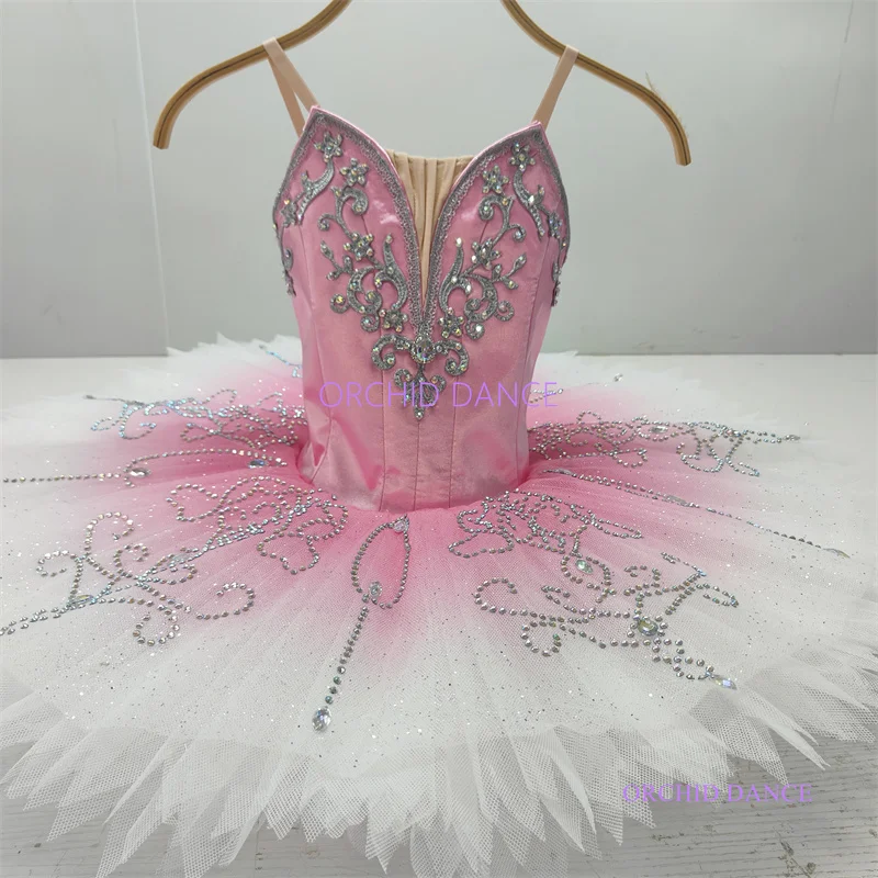 

12 Layers Kids Girls Women Adult Performance Wear Blue Bird Costumes Professional Silver Fairy Pink Ballet Platter Tutu