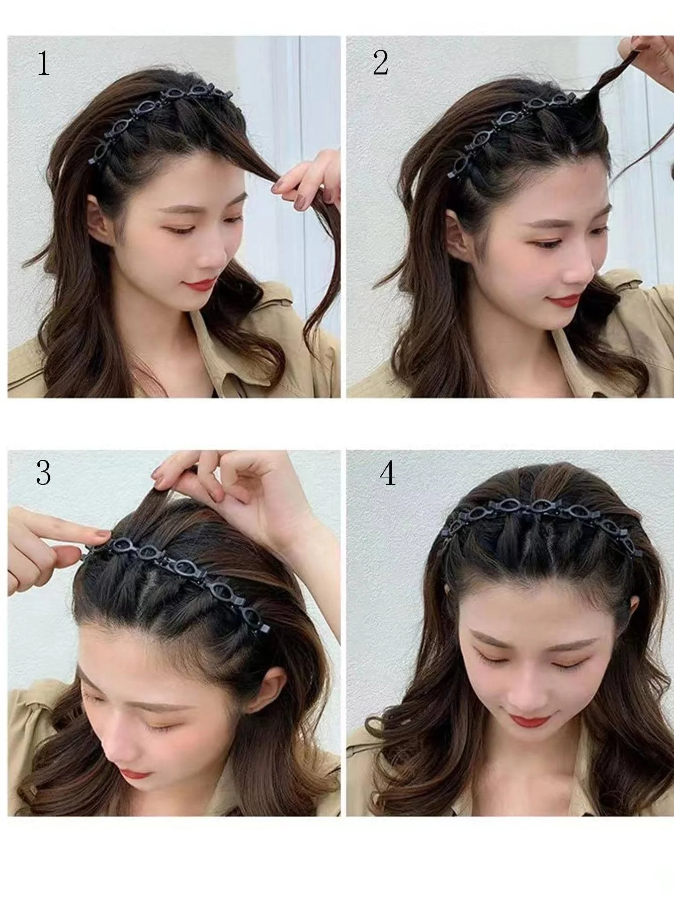 Multi-layer Hollowed-out Braided Hair Hoop Double-layer Bangs Hairband Headband Network Celebrity Headdress