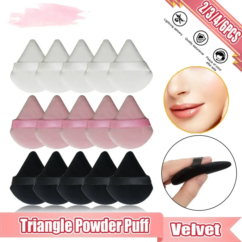 Triangle Powder Puff Soft Makeup Sponge for Face Make Up Eyes Contouring Shadow Cosmetic Washable Mini Velvet Foundation Puff