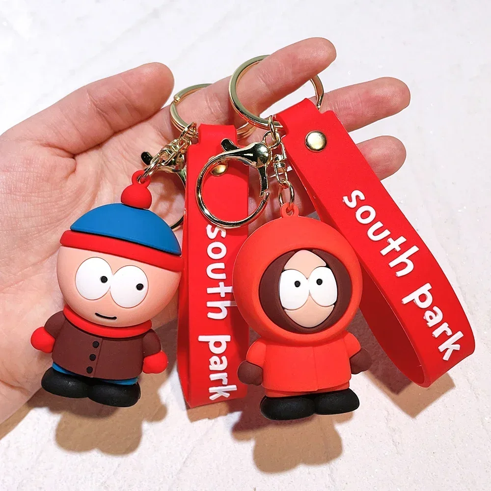 Cartoon South Park Dolls Key Chains Anime Figure Key Ring Kawaii Bags Pendant Kid Toy Cute Car Key Chain Backpacks Pendants Gift