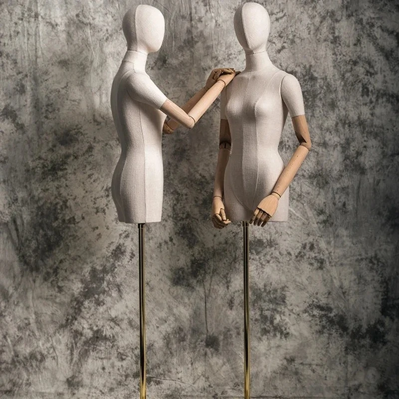 & Half Body Female Mannequin for Clothing Store Display Creative Human Body Model Prop Window Showcase Wedding Dress Shop Premiu