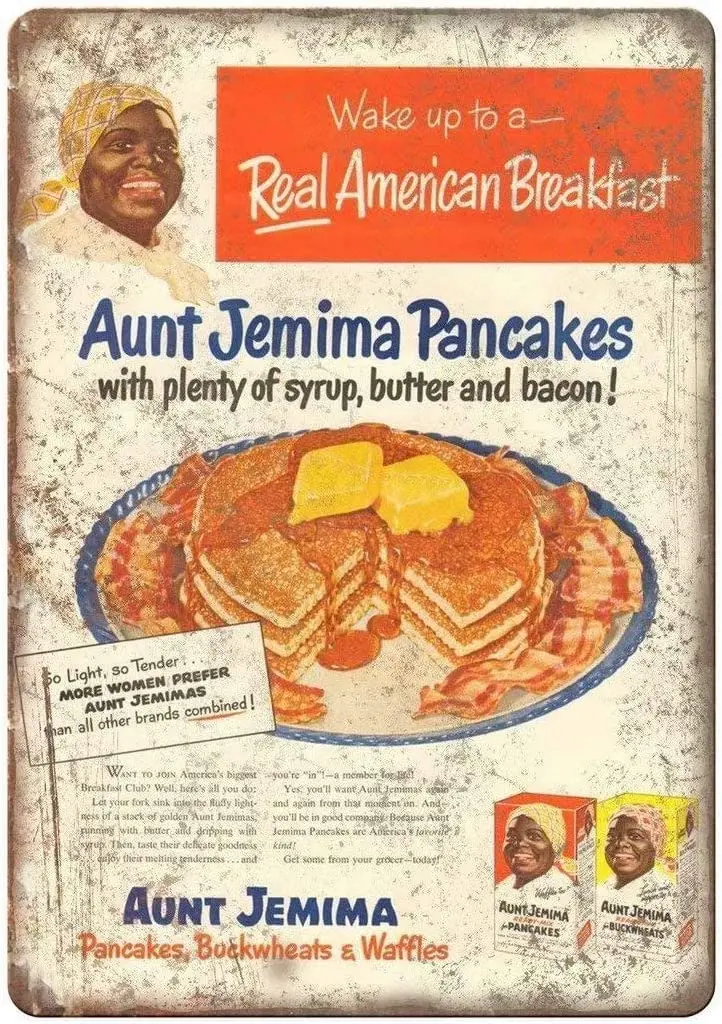 Metal Poster Plaque Aunt Jemima Pancake Waffle Mix Vintage Metal Tin Signs Home Bar Shop Decorations Coffee Sign Gift 8x12  sign