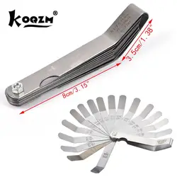 1 set for 16 Blades Feeler Gauge 0.05 to 1mm Thickness Curved Stainless Steel Gap Metric Filler Feeler Gauge HOT 17 Blades