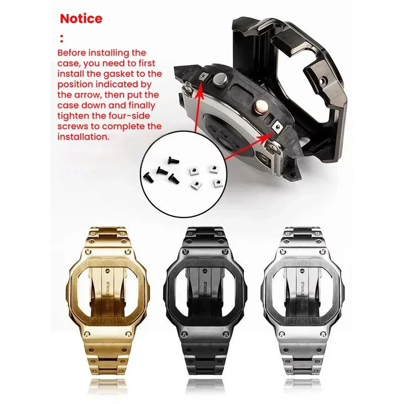 

NEW For Casio GSHOCK DW-H5600 dw-h5600mb men watch Chain case solid stainless steel watch strap Bracelet metal bezel accessories