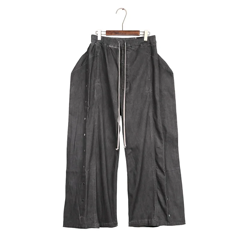 

High Quality Street Style Washed Dirty-dyed Jeans Men Women Fashion Casual Denim Pants Male Trousers