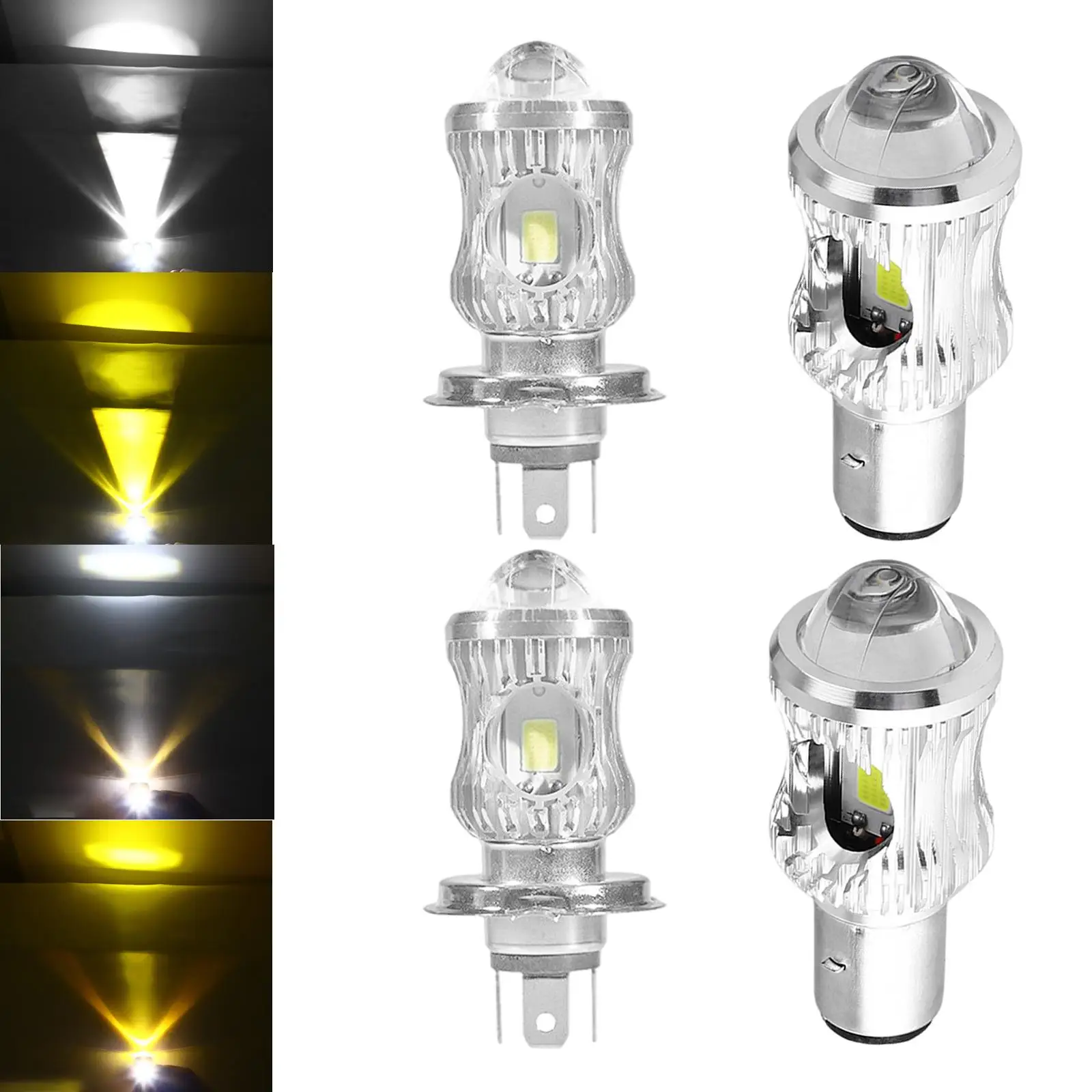 LED دراجة نارية المصابيح الأمامية ضعف الجانب IP68 مقاوم للماء 1000LM 6000K 3000K 12 واط LED لمبة سكوتر ATV cessories