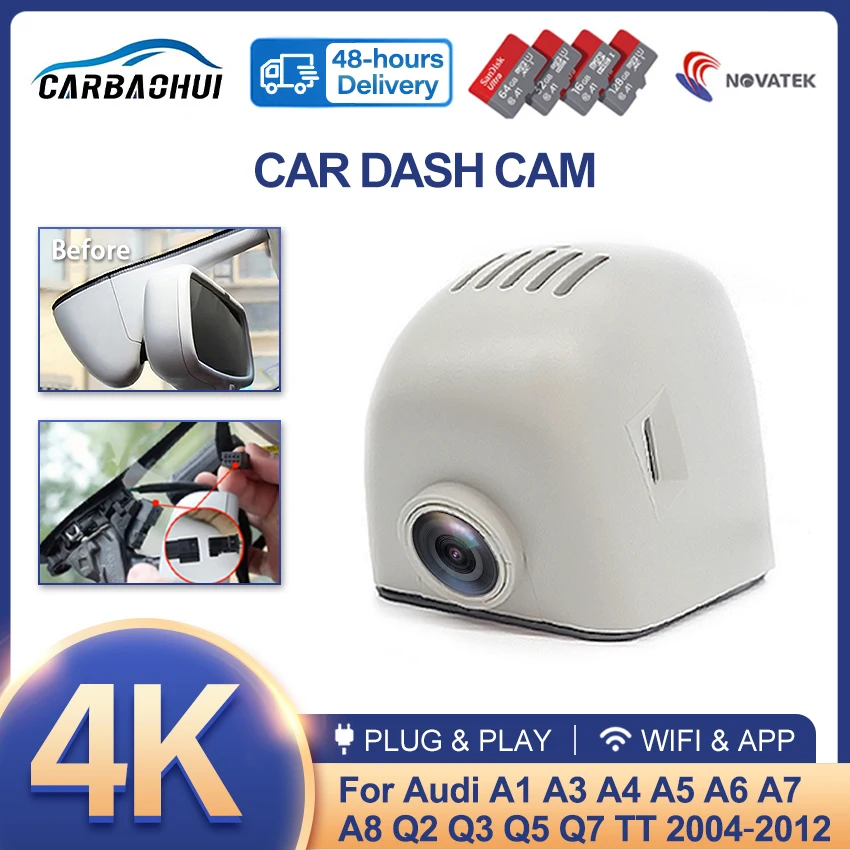 

4K Car DVR Plug and Play UHD Dash Cam Camera Wifi Video Recorder For Audi A1 A3 A4 A5 A6 A7 A8 Q2 Q3 Q5l Q4 Q8 Q7 TT 2004-2012