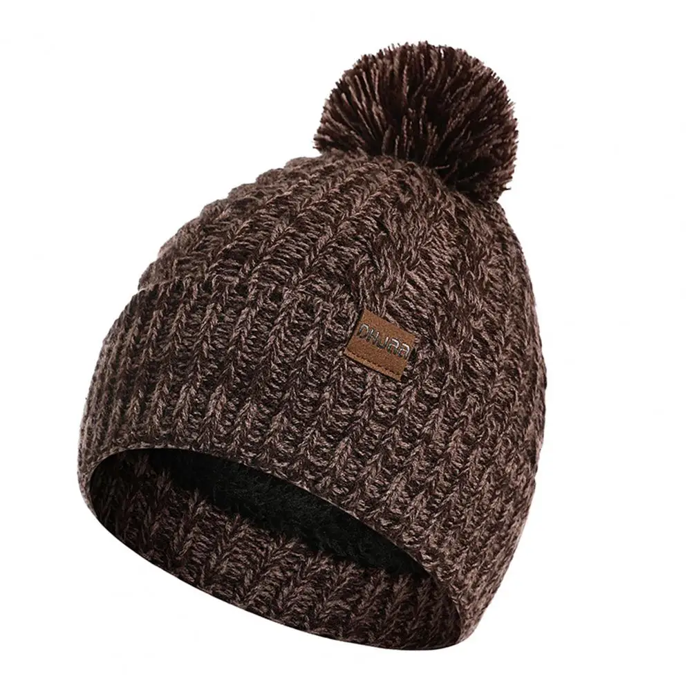 Gorro de punto de acrílico suave para hombre, conjunto de bufanda, guantes de pantalla táctil, deportes al aire libre, esquí, Invierno