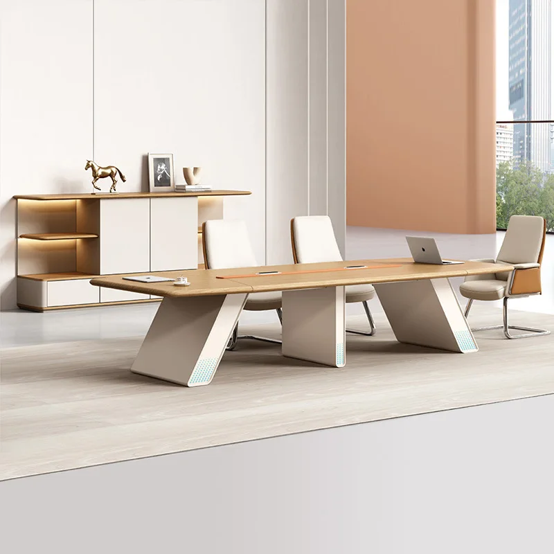 Large conference table long table simple modern office table and chair combination