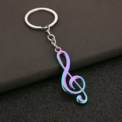 Creative Musical Note Key Chain Band's Colorful Metal Keyring For Bag Car Keys Man Woman Pendant Accessories