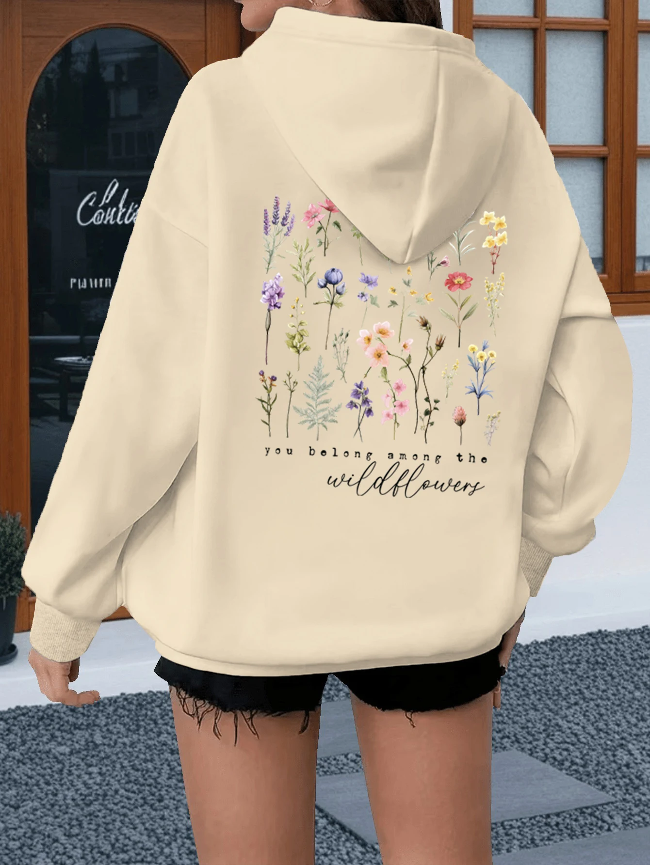 Bohemian Floral Wildflower Print Hoodies Vintage Christianity Women's Clothing Autumn Long Sleeve Motivational Quotes Hoody #5