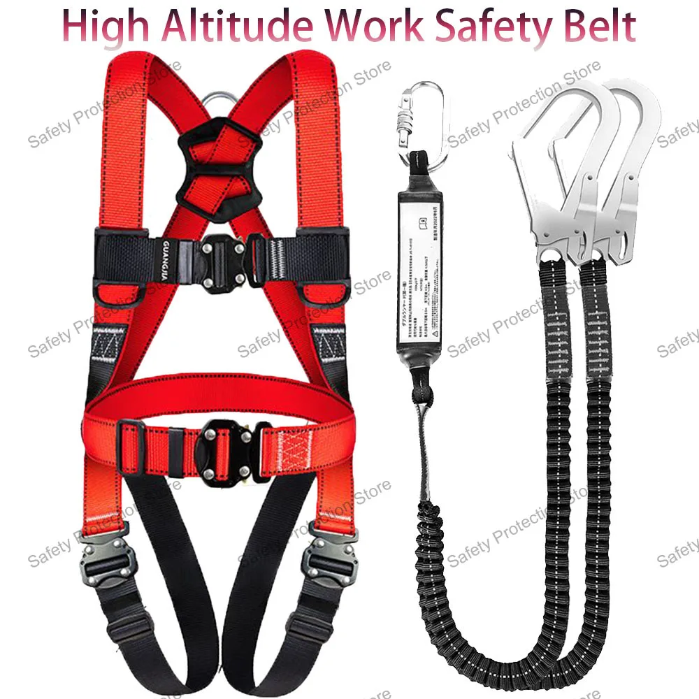 

Full Body High Altitude Work Safety Harness Five-point Safety Belt Outdoor Climbing Training Construction Protective Equipment