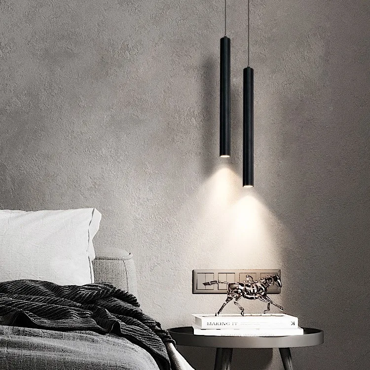 

Nordic Pendant Lamp Modern Hanging Chandelier for Dining Room, Double Head Ceiling Light with 2m Pipe Cylinder LED Pendant Light