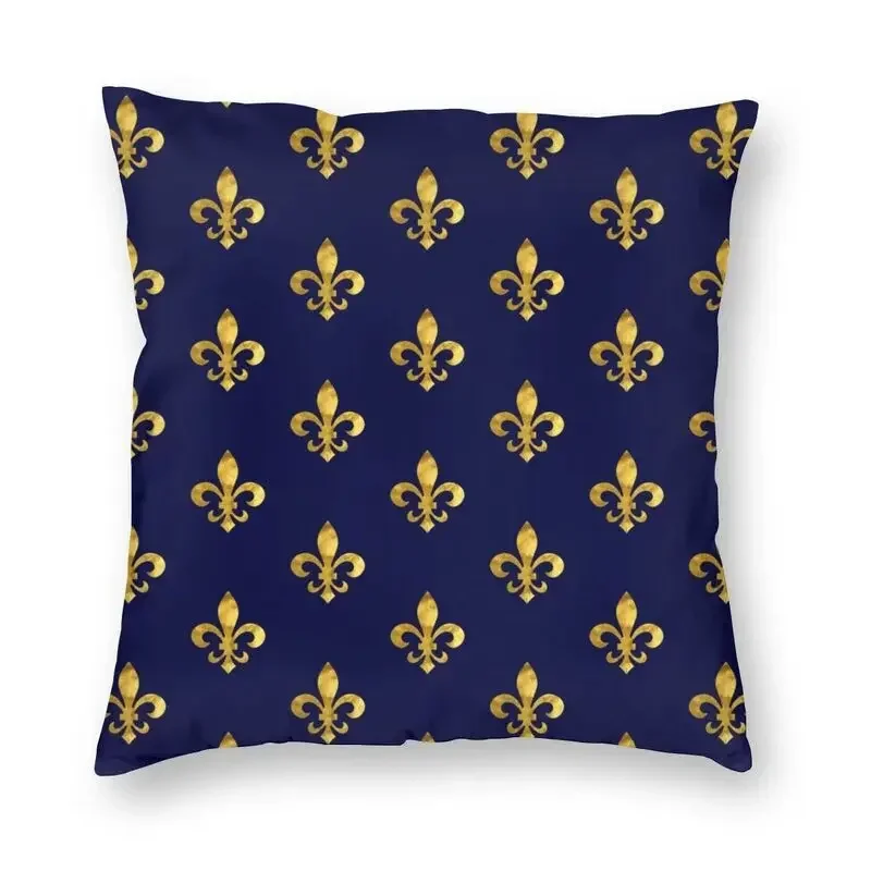 Fashion Luxury Florence Royal Fleur De Lis Lily Flower Cushion Cover Ancient Symbol Throw Pillow Case Sofa Pillowcase Home Decor