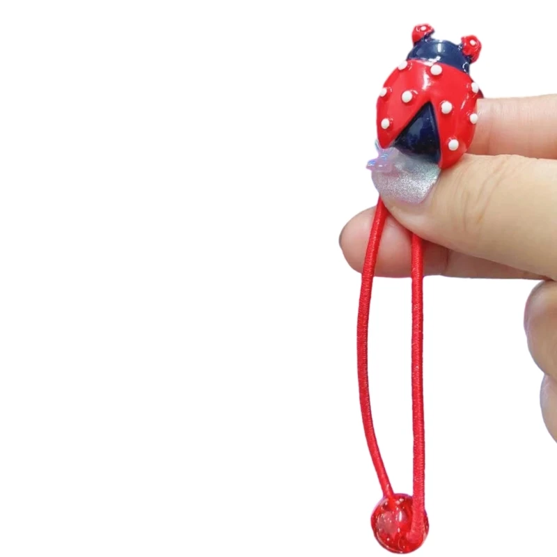 Sweet Red Ladybird Shape Hairpin/ Hair Rope Elegant Hair Clip for Girl Halloween DXAA