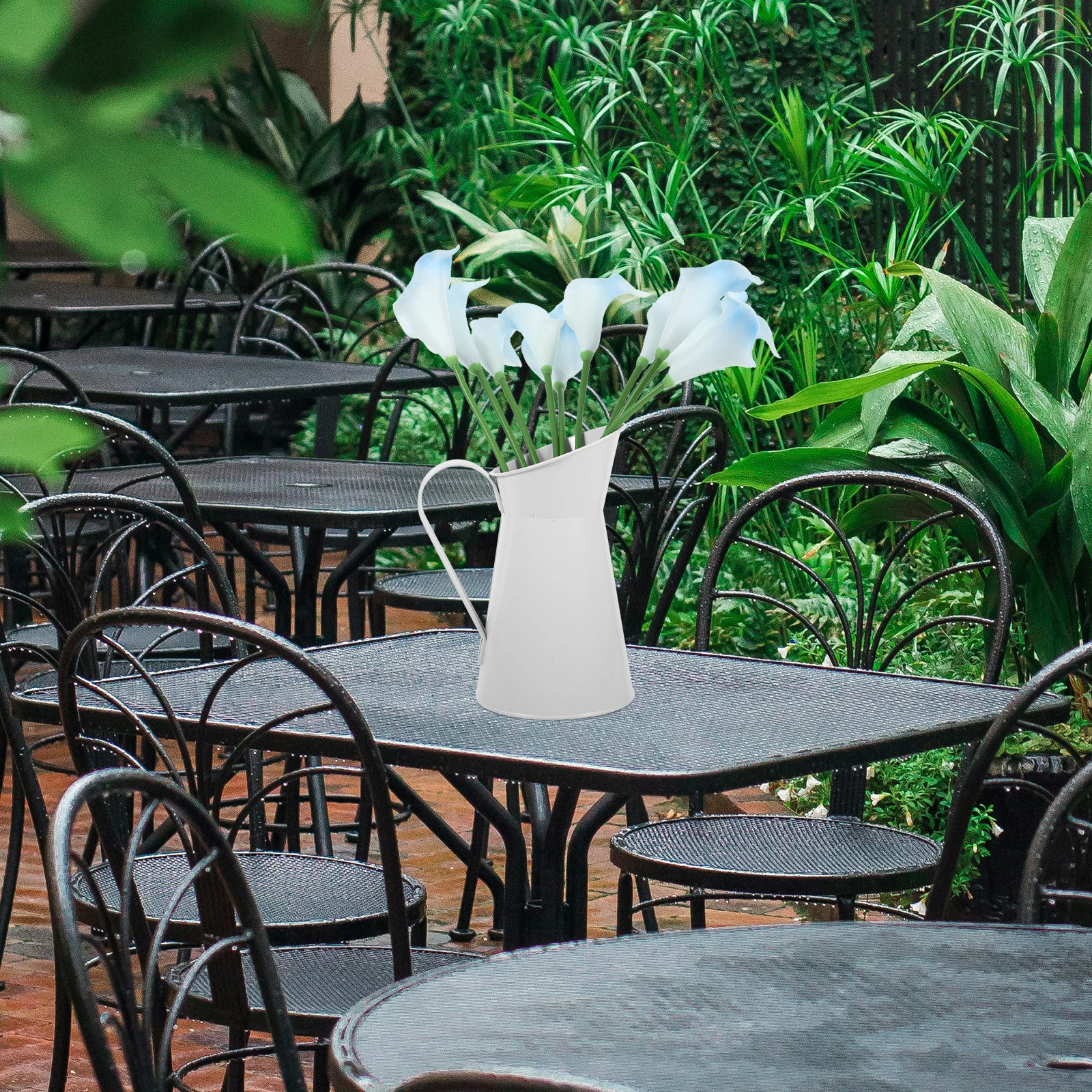 

1pc Vintage Iron Flower Fine Craftsmanship For Home Office Decor Retro Planter Bucket Flower Arrangement Container Farmhouse