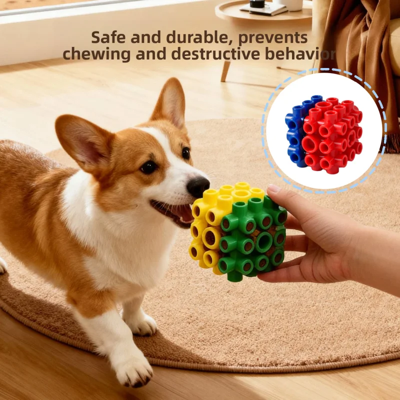 Rubber Treat Dispensing Dog Toy - Игрушка-головоломка для собак: квадратная медленная кормушка