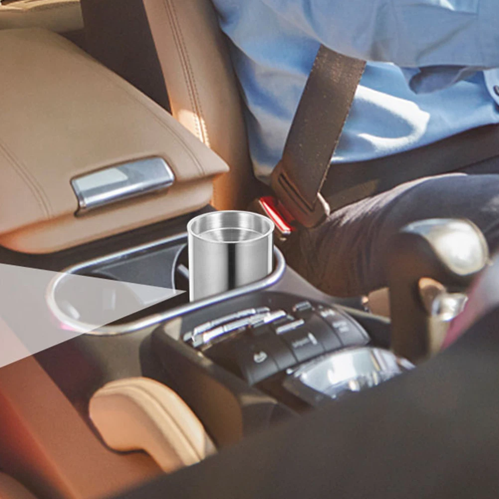 

2pcs Car Ashtray Stainless Steel Durable Anti Splash Design Office Business Smoke Holder Car Vehicle Accessories