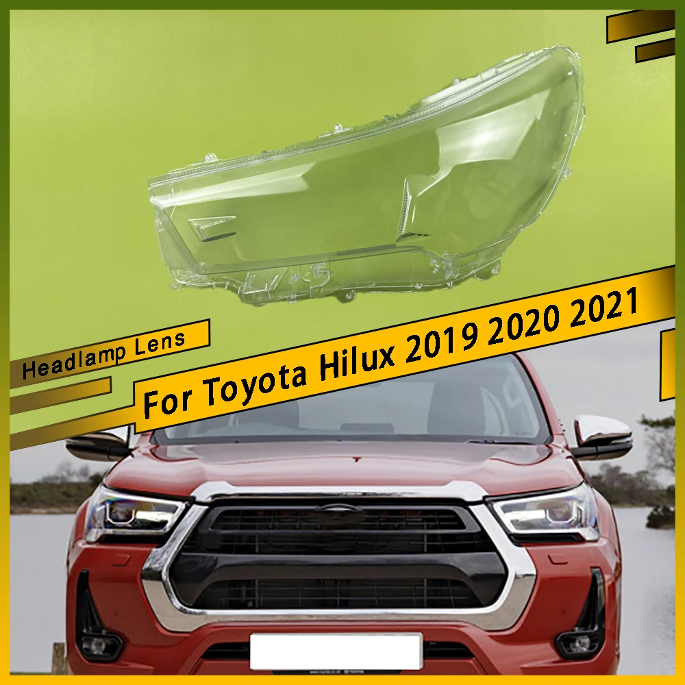 

For Toyota Hilux 2019 2020 2021 Car Front Lens Light Head Lamp Lampcover Headlight Shell Transparent Lampshade Headlight Cover