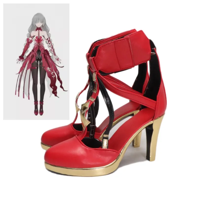 Spiel Wuthering Waves Phrolova Cosplay Schuhe Halloween Karneval Stiefel Frauen Mädchen Rote High Heels