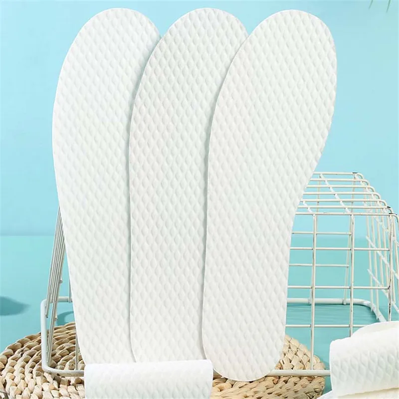 5Pair/Pack Disposable Insoles Nature Wood Pulp Insole Men Woman Thin Sports Shoes Sole Breathable Sweat Soft Comfort Shoe Pads