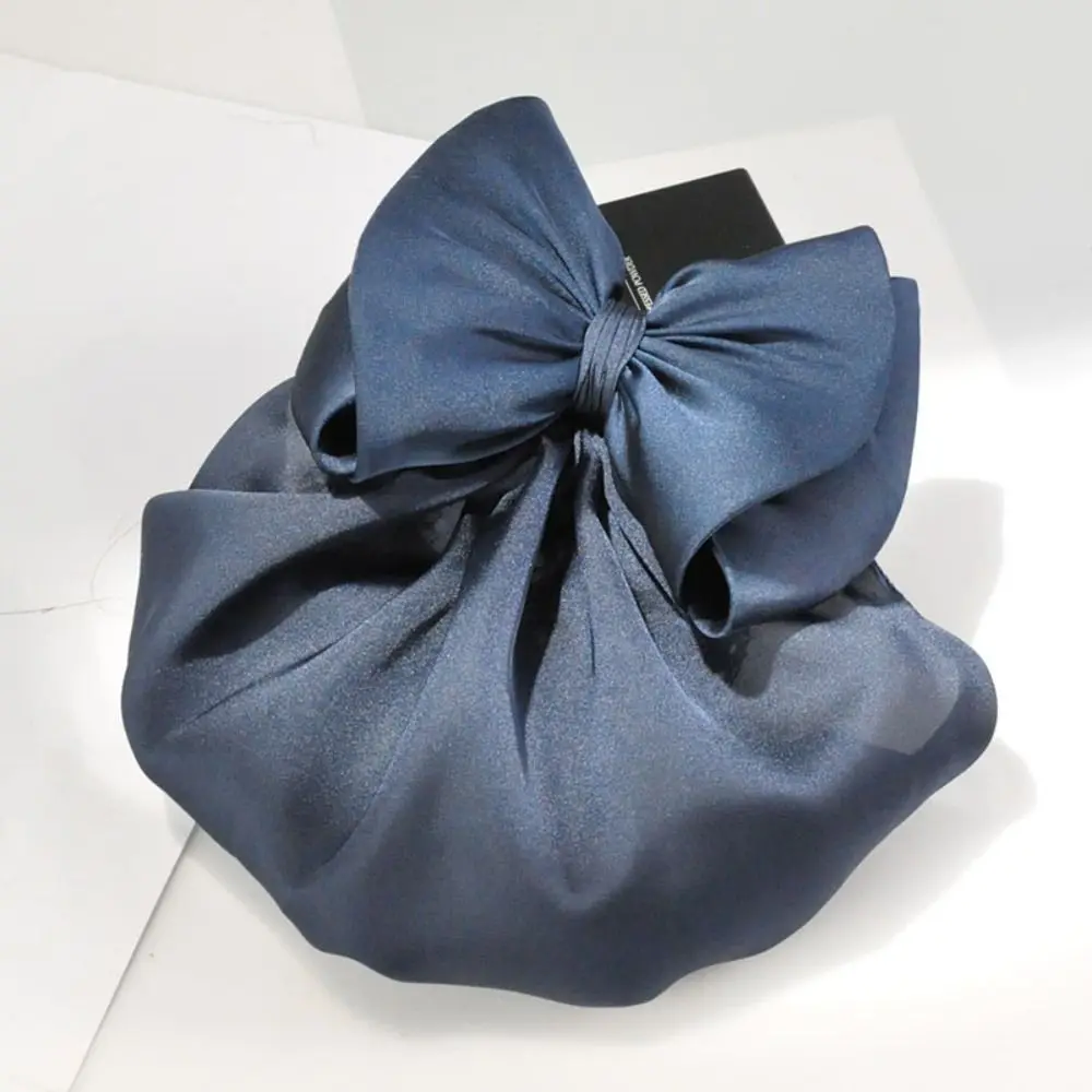 Professional Sweet Ruffled Edges Hair Net Star Korean Style Women Spring Clip Ponytail Clip Stewardess Bow Snood Gift