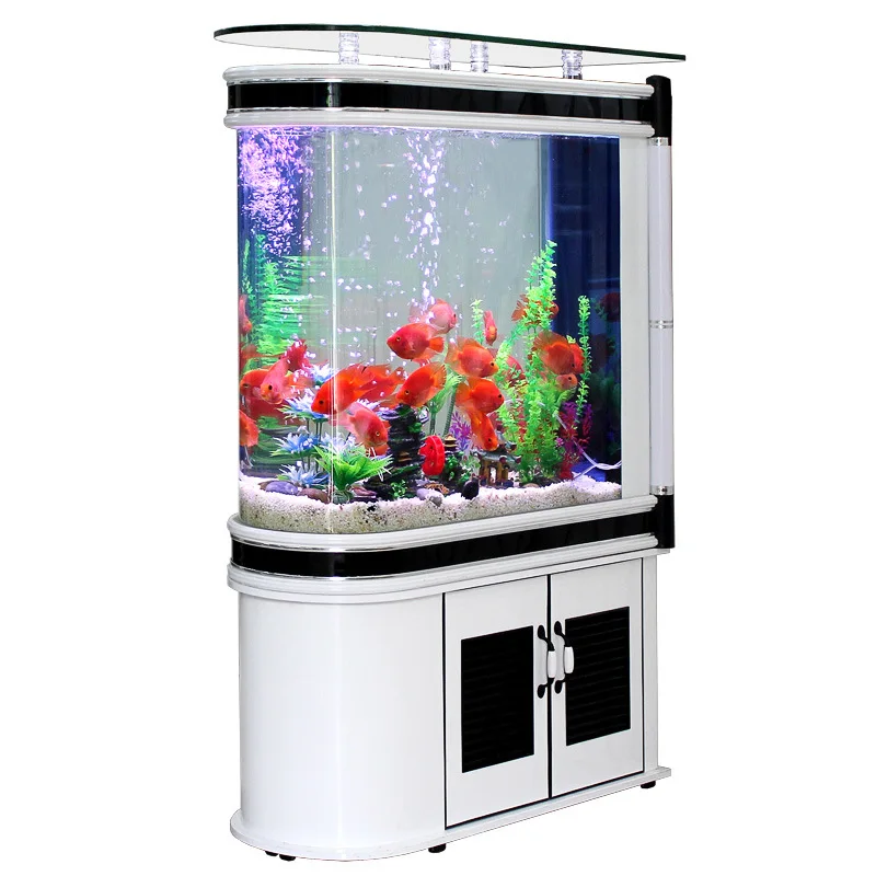 

Aquarium living room household glass, floor-to-ceiling medium-sized large creative screen bottom filter