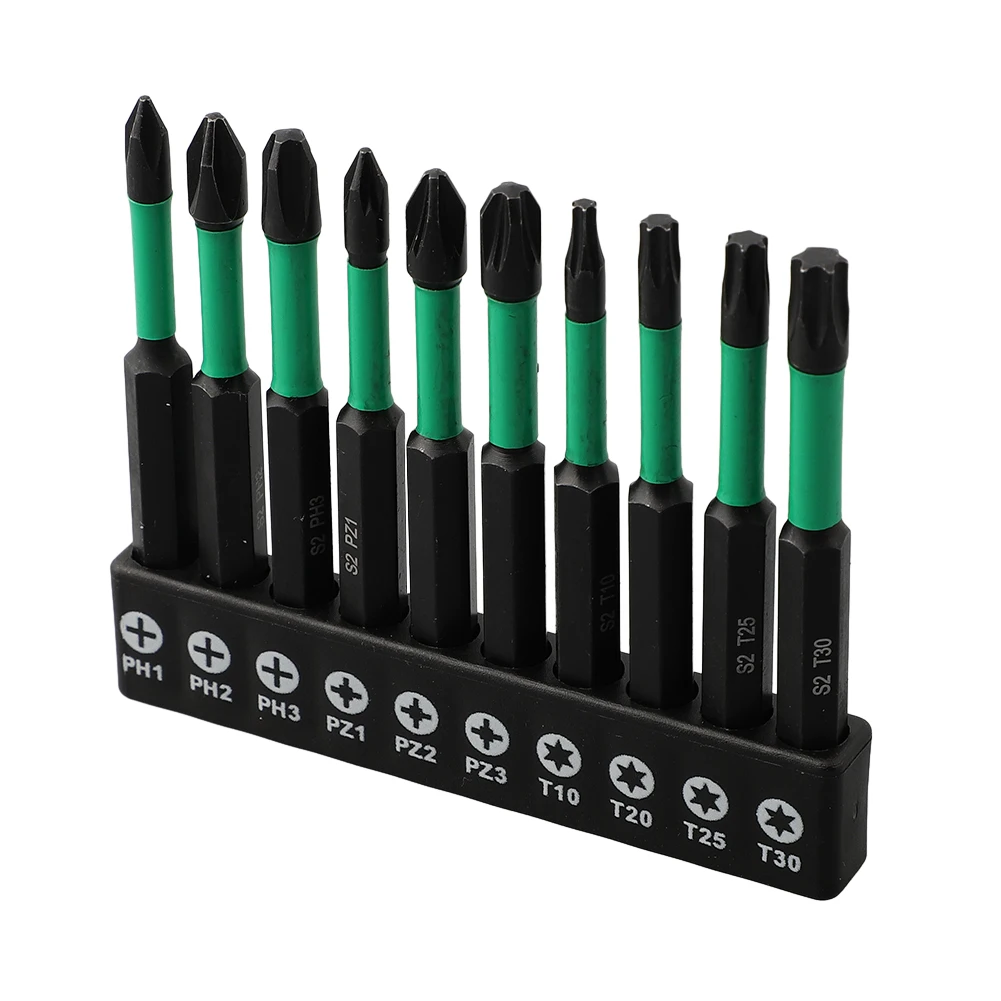 10pcs 70mm Non-slip Cross Screwdriver Set PH PZ Trox Batch Head Screwdriver For Electrician Circuit Breakers Socket Switch Tools