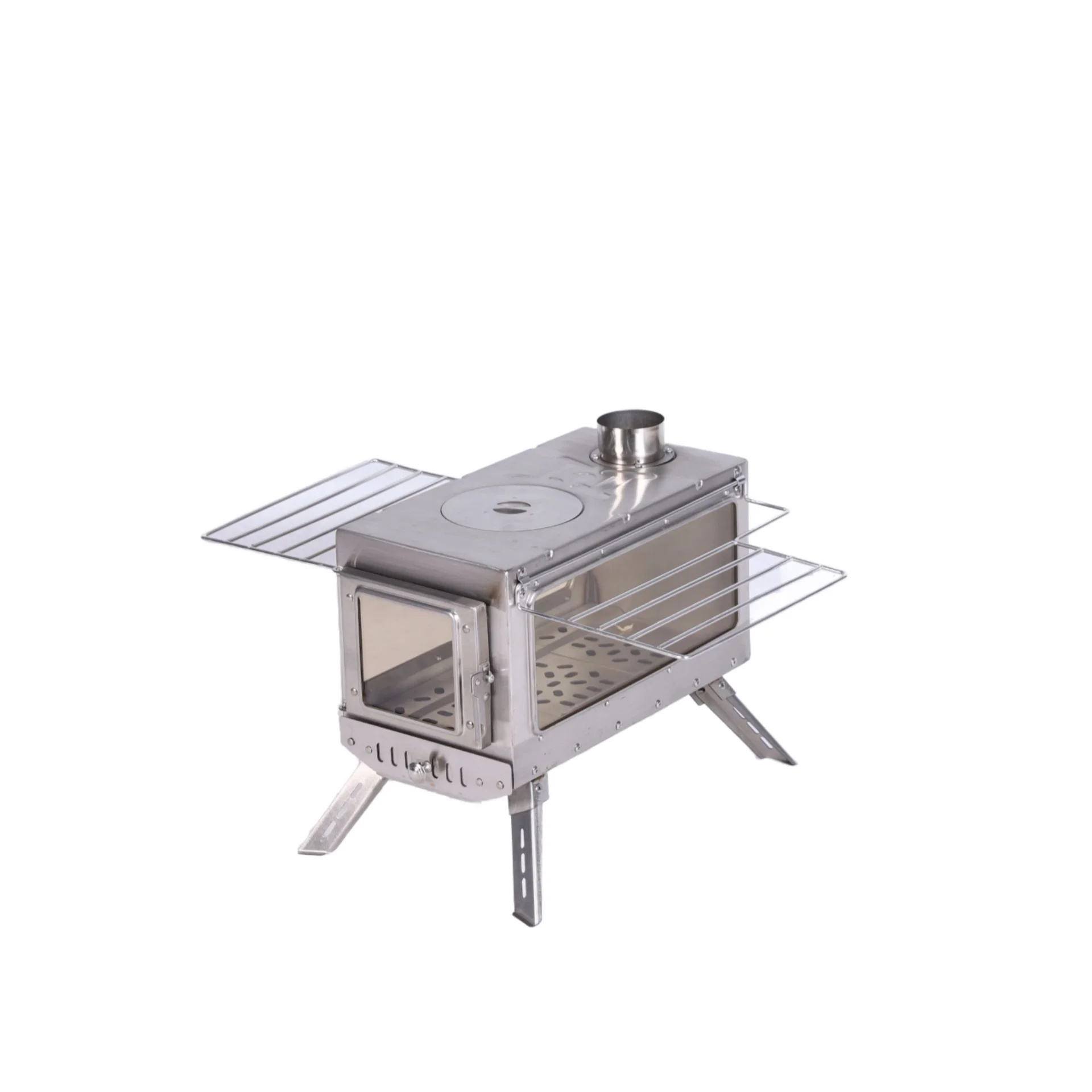 Stainless Steel Camping Heater with Versatile Setup
