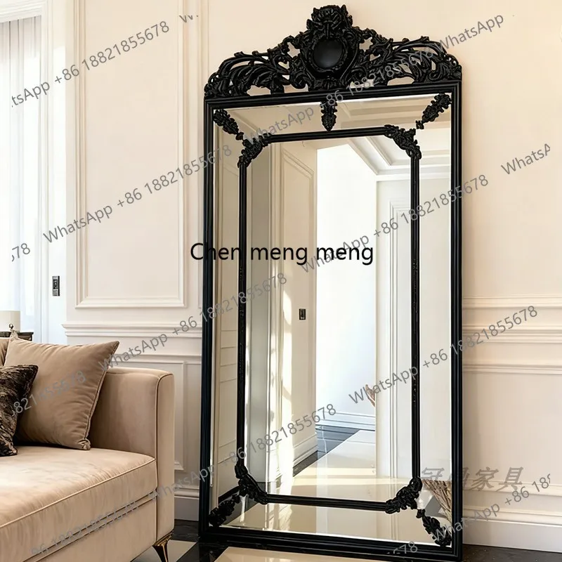 

French retro style clothing store wall fitting mirror cloakroom wall hanging dressing mirror American style