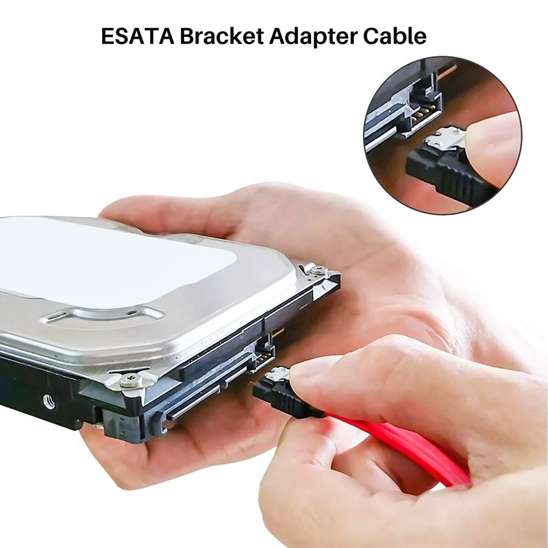 Dual Port SATA Serial Cable to ESATA Bracket Adapter Cable-DT30
