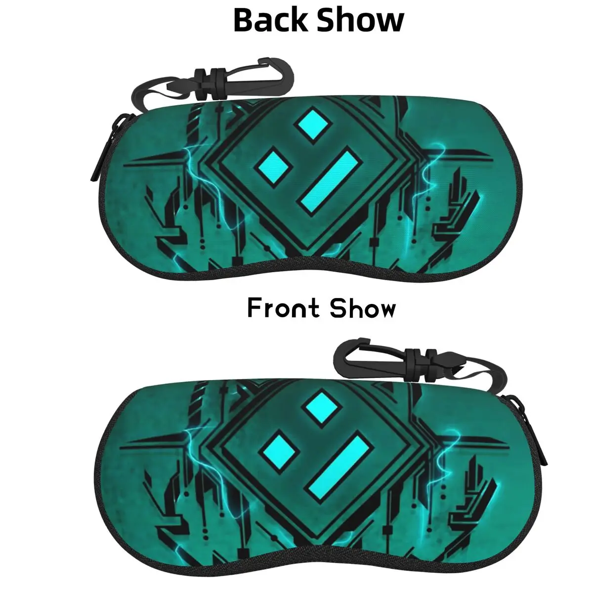 

Video Game Geometry Dash Shell Glasses Case Portable Sunglasses Box Women Men Soft Eyeglasses Bag Pouch