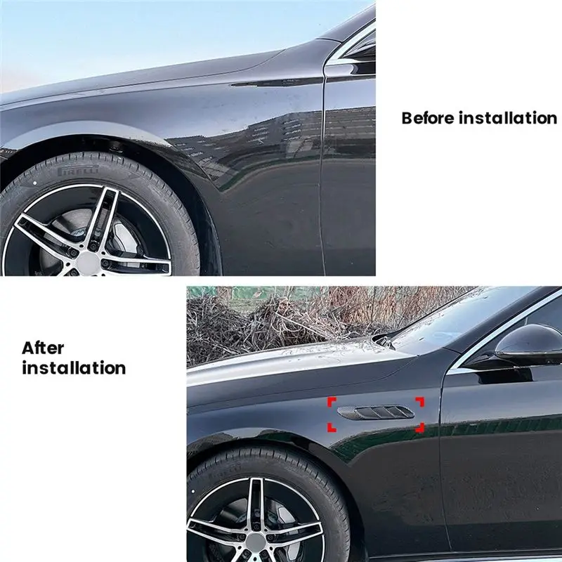 BAAJ-Side Vent Air Hood Side Flow Intake Hood Side Fender Vent For E-Class W214 2024+,A