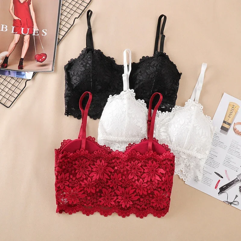 

Sexy Bra Women Lace Bralette Sexy Lingerie Underwear Wireless Padded Seamless Bra Ultra Strap Padded Bras for Women