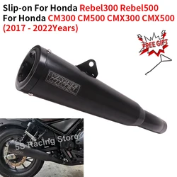 Slip-on For Honda REBEL500 CMX500 CM300 CM500 2017 - 2022 Motorcycle Exhaust System Escape Muffler Modify With Middle Link Pipe