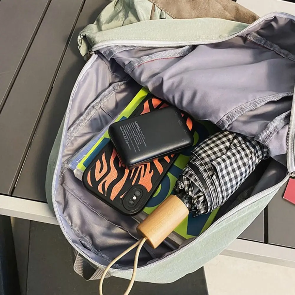 Embroidery Trendy Ins Backpack Multi-pocket Polyester Casual Schoolbags Korean Style Mochila School Bags College Students