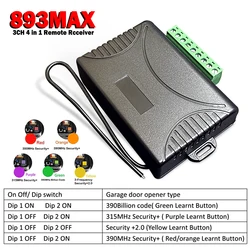 893MAX Garage Door Remote Receiver For 893LM 973LM 373LM 971LM 890MAX Gate Remote Control Compatible Security+ Opener