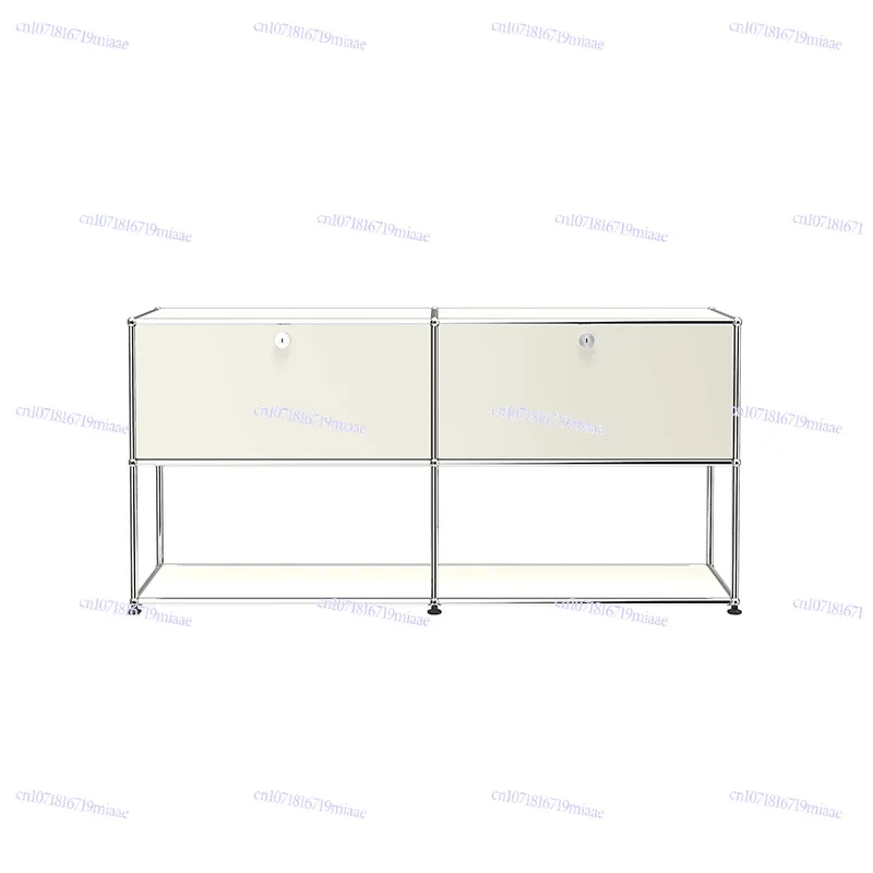 bedside TV cabinet ins wind module combination iron bucket stainless steel dining side cabinet