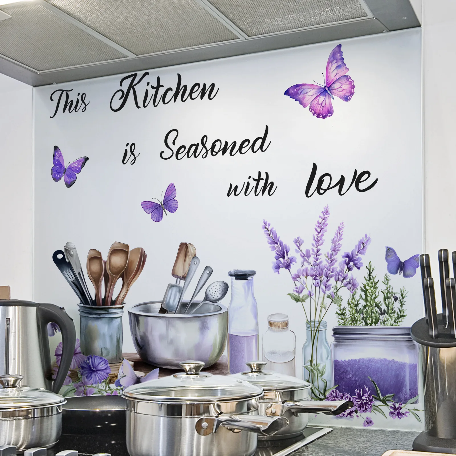 1 ピースクリエイティブキッチン用品パターン自己粘着ウォール - Commercial Kitchen Wall Panels のレビューと価格