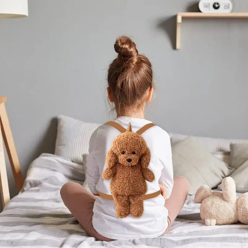 Bonito cão forma realista adorável bolsa macio pelúcia animal bolsa de ombro para a escola menina crianças feminino acessório viagem ao ar livre