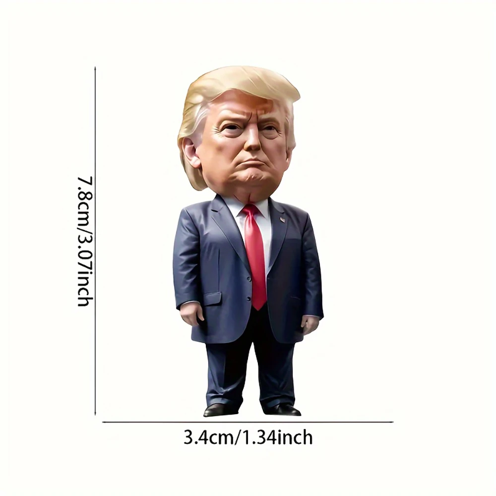 Cartoon Trump Pendant Acrylic Material Funny Christmas Tree Cars Holiday DIY Gift  Pendant Keychain Car Hanging Christmas Tree P