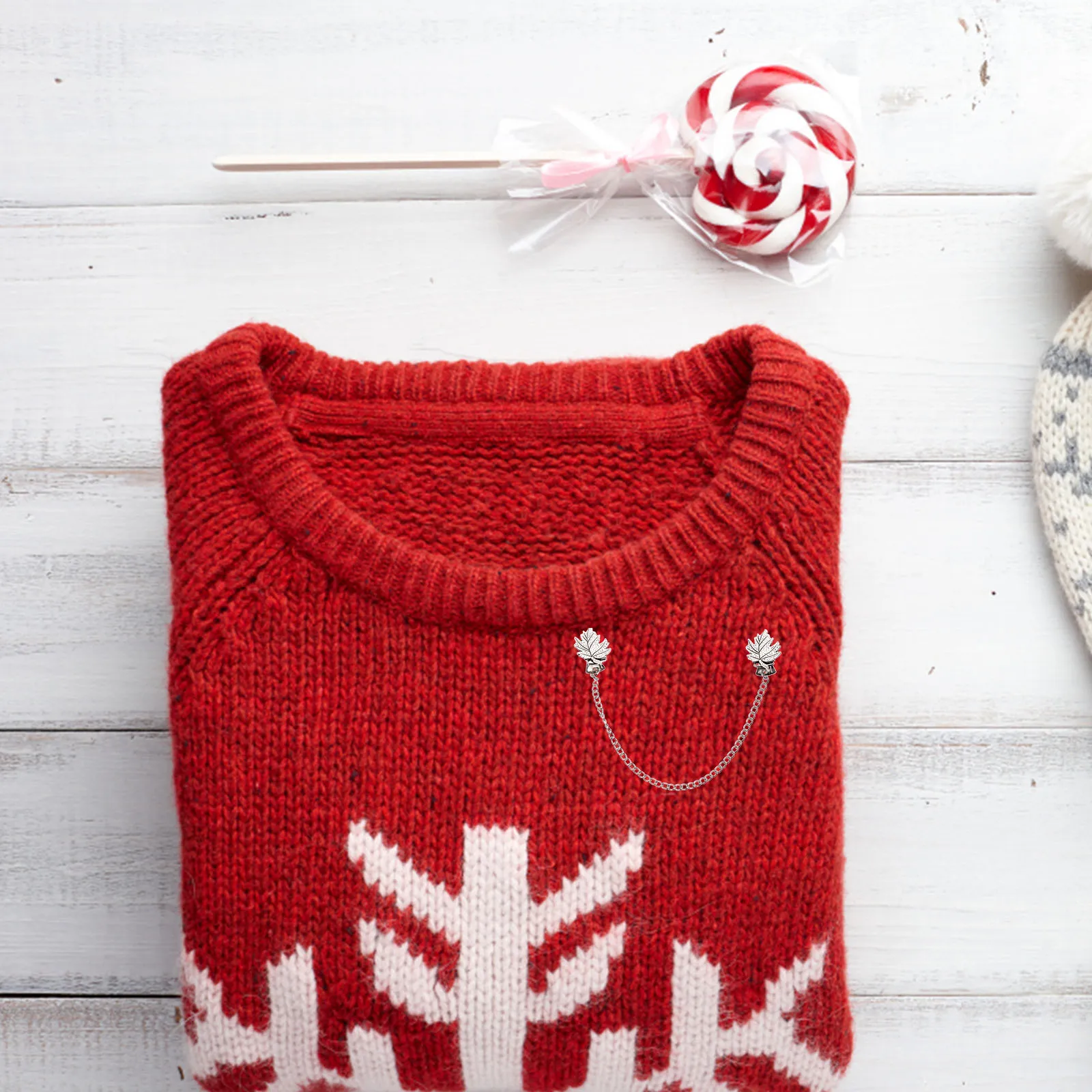 

4Pcs Vintage Women Shirt Brooches Retro Sweater Chain Clips Dress Collar Cardigan Accessories For Wedding Ceremony